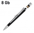 Ручка с флеш-картой USB 8GB "GENIUS SOFTTOUCH MM", черный, покрытие soft touch