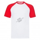 Футболка "Short Sleeve Baseball T", белый с красным_2XL, 100% х/б, 160 г/м2