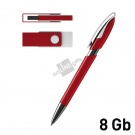 Набор ручка + флеш-карта 8Гб в футляре, красный/белый