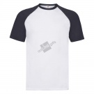 Футболка "Short Sleeve Baseball T", белый с глубоким темно-синим_2XL, 100% х/б, 160 г/м2