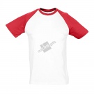 Футболка "Funky", белый с красным_2XL, 100% х/б, 150 г/м2