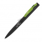 Ручка шариковая "Lip", черный/зеленое яблоко, покрытие soft touch