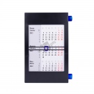 Календарь настольный на 2 года; черный с синим; 18х11 см; пластик; тампопечать, шелкография