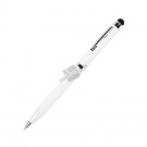 CLICKER TOUCH, ручка шариковая со стилусом для сенсорных экранов, белый/хром, металл
