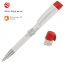 Ручка с флеш-картой USB 8GB «TURNUS M», белый/красный