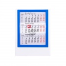 Календарь настольный на 2 года; белый с синим; 12,5х16 см; пластик; шелкография, тампопечать