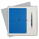 Подарочный набор Portobello/Summer time синий-3(Ежедневник недат А5, Ручка) беж. ложемент