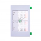 Календарь настольный на 2 года; серый с зеленым; 18х11 см; пластик; шелкография, тампопечать