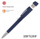 Ручка с флеш-картой USB 8GB «TURNUSsoftgrip M», темно-синий