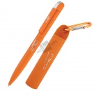 Набор ручка + зарядное устройство 2800 mAh в футляре, оранжевый, покрытие soft touch