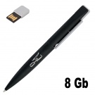 Ручка шариковая "Callisto" с флеш-картой на 8GB, черный, покрытие soft touch