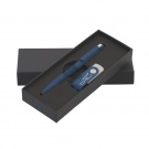 Набор ручка + флеш-карта 16 Гб в футляре, темно-синий, покрытие soft touch