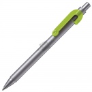 SNAKE, ручка шариковая, светло-зеленый, серебристый корпус, металл