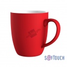 Кружка с покрытием soft touch, красная