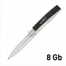 Ручка шариковая "Semiram" с флеш-картой на 8GB, матовая,серебро/черный