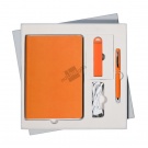 Подарочный набор Portobello/Latte оранжевый (Ежедневник недат А5, Ручка, Power Bank)