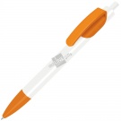 TRIS, ручка шариковая, белый корпус/оранжевый, пластик